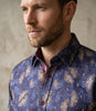 Purple Paisley Print Shirt with Matching Handkerchief
