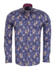 Purple Paisley Print Shirt with Matching Handkerchief-Makrom
