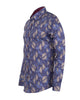 Purple Paisley Print Shirt with Matching Handkerchief-Makrom