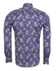 Purple Paisley Print Shirt with Matching Handkerchief-Makrom