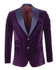 Purple Velvet Feel Plain Blazer-Makrom