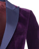 Purple Velvet Feel Plain Blazer-Makrom