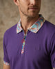 Purple Polo T-Shirt With Paisley Collar