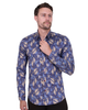 Purple Paisley Print Shirt with Matching Handkerchief