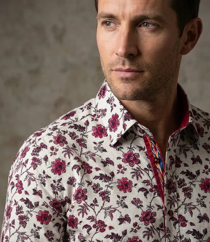 Red Flower Print with Matching Handkerchief