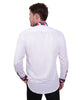 Red Gingham Print Collar Men's Shirt-Makrom