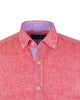 Red Linen Long Sleeve Shirt-Makrom