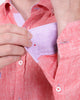 Red Linen Long Sleeve Shirt-Makrom