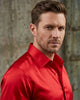 Red Satin Plain Satin Classic Men’s Shirt