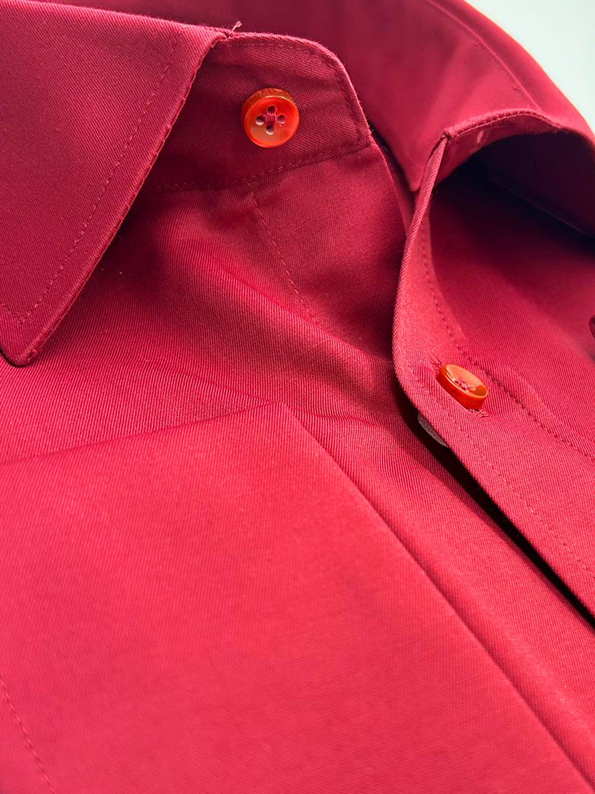 Red Plain Double Cuff Shirt