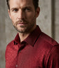 Red Sparkle Studded Glitter Shirt