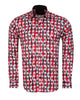 Red Stylish Circle Print Shirt-Makrom