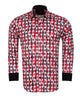 Red Stylish Circle Print Shirt-Makrom