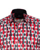 Red Stylish Circle Print Shirt-Makrom