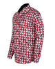 Red Stylish Circle Print Shirt-Makrom