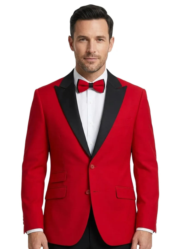 Red Velvet Feel Plain Blazer-Makrom