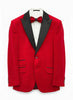 Red Velvet Feel Plain Blazer-Makrom