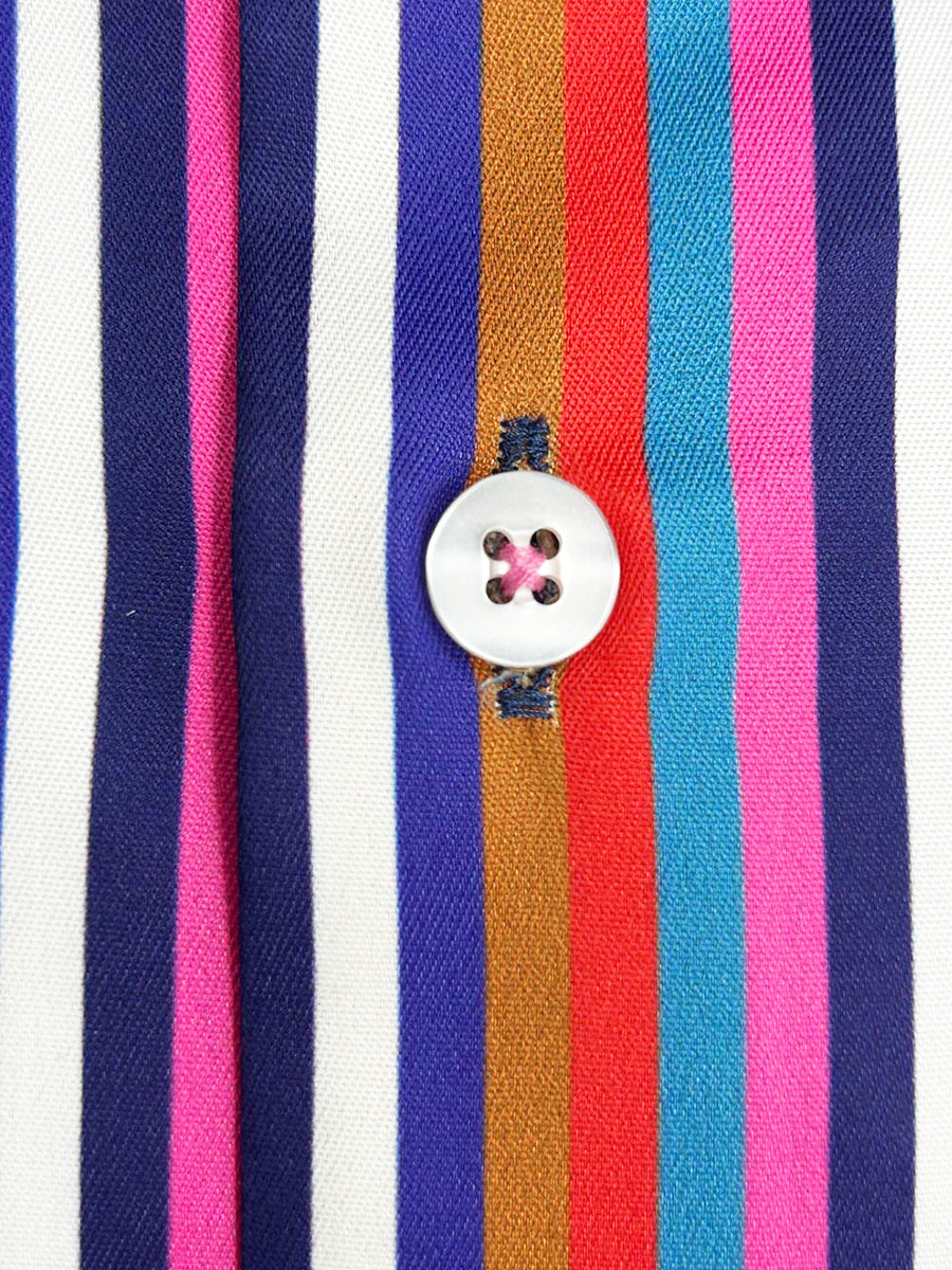 Retro Pastel Striped Men's Shirt-Makrom