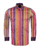 Retro Striped Men's Shirt with Matching Handkerchief-Makrom