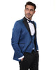 Royal Blue Contrasting Lapel Blazer & Waistcoat-Makrom