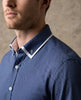 Royal Blue Dots Patterns Printed Mens Shirt