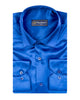 Royal Blue Plain Satin Classic Men’s Shirt-Makrom