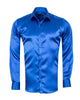 Royal Blue Plain Satin Classic Men’s Shirt-Makrom
