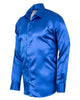 Royal Blue Plain Satin Classic Men’s Shirt-Makrom