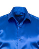 Royal Blue Plain Satin Classic Men’s Shirt-Makrom