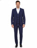 Royal Blue Wool Classic Plain 3 Piece Men's Suit-Makrom