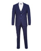 Royal Blue Wool Classic Plain 3 Piece Men's Suit-Makrom