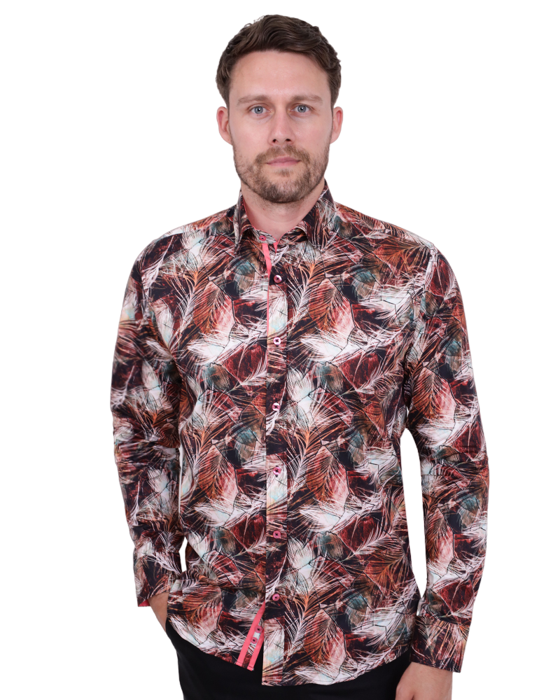 Rustic Floral Pure Cotton Print Shirt-Makrom
