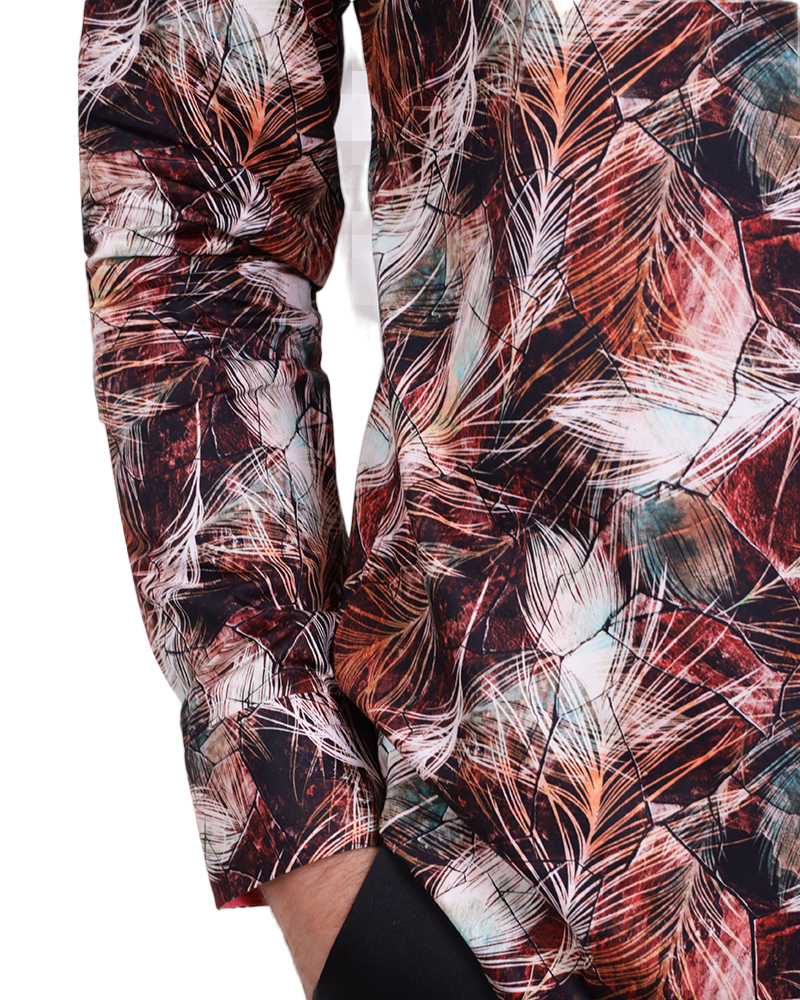 Rustic Floral Pure Cotton Print Shirt-Makrom