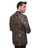 Rustic Gold & Black Paisley Design Blazer with Contrasting Lapel & Matching Bow Tie-Makrom