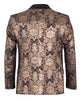 Rustic Gold & Black Paisley Design Blazer with Contrasting Lapel & Matching Bow Tie-Makrom