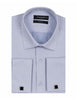 Blue Casual Twill Double Cuff Long Sleeve Shirt