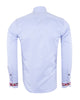 Blue Fashion Shirt with Colourful Collar Tip Design