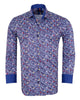 Dark Blue Colourful Floral Print Shirt