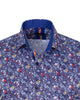 Dark Blue Colourful Floral Print Shirt