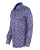 Dark Blue Colourful Floral Print Shirt