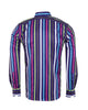 Dark Green Colourful Bold Striped Men's Shirt