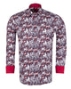 Burgundy Daisy Print Long Sleeve Shirt