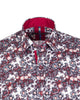 Burgundy Daisy Print Long Sleeve Shirt