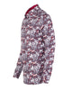 Burgundy Daisy Print Long Sleeve Shirt