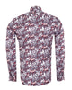 Burgundy Daisy Print Long Sleeve Shirt