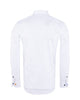 White Plain Panel Colourful Print Collar Tip Pure Cotton Shirt