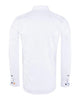 White Plain Panel Colourful Print Collar Tip Shirt