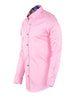 Pink Plain Colourful Stitching & Button Pure Cotton Shirt