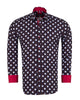 Black Polka Dot Print Men's Shirt