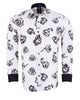White Swirl Flower Print Shirt